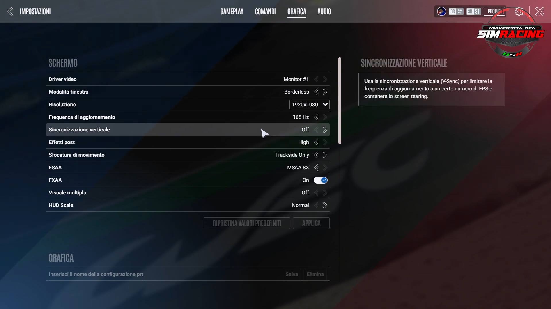 Settings Gameplay e Grafica su Le Mans Ultimate