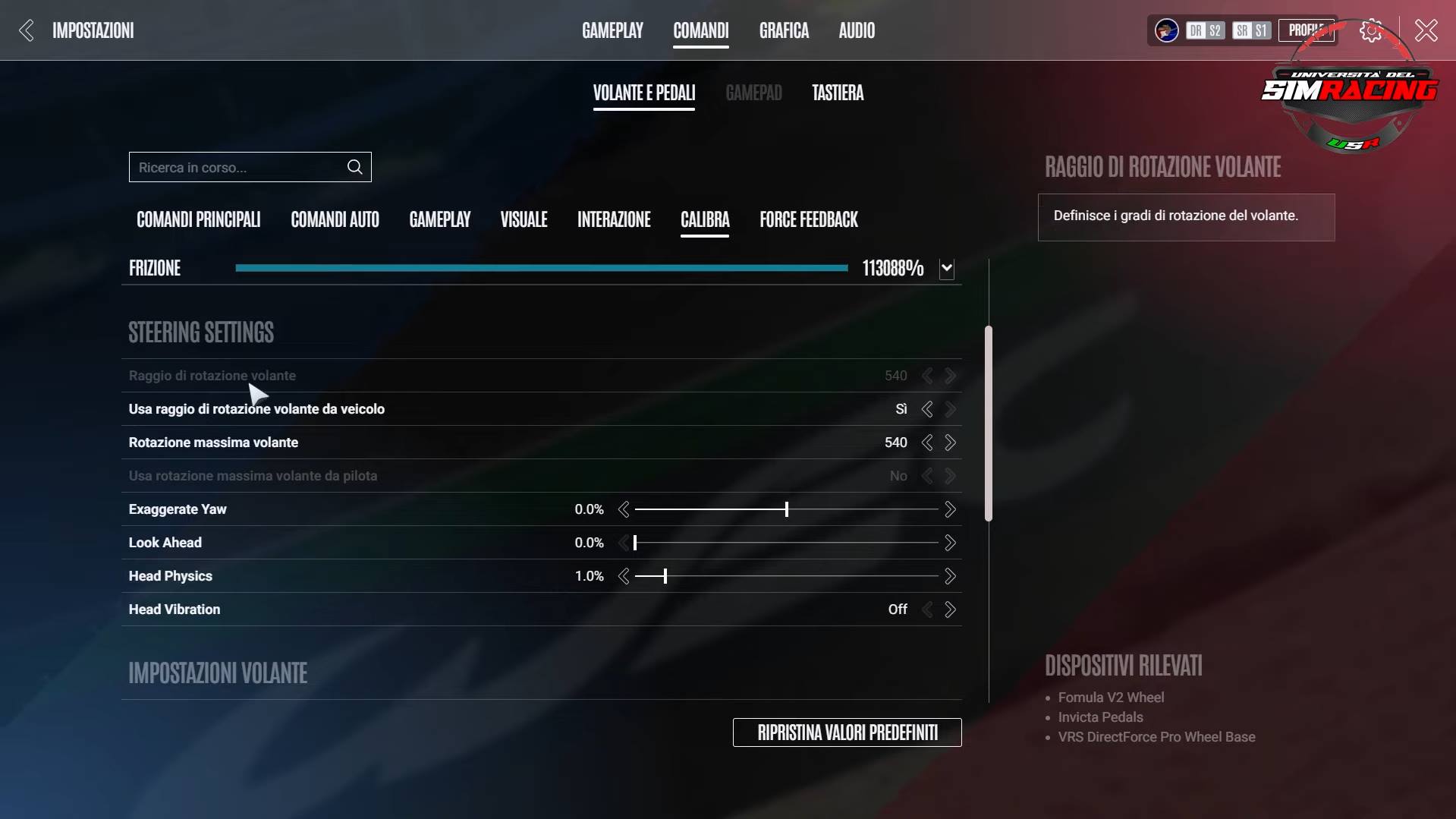 Settings Rotazione del Volante su Le Mans Ultimate