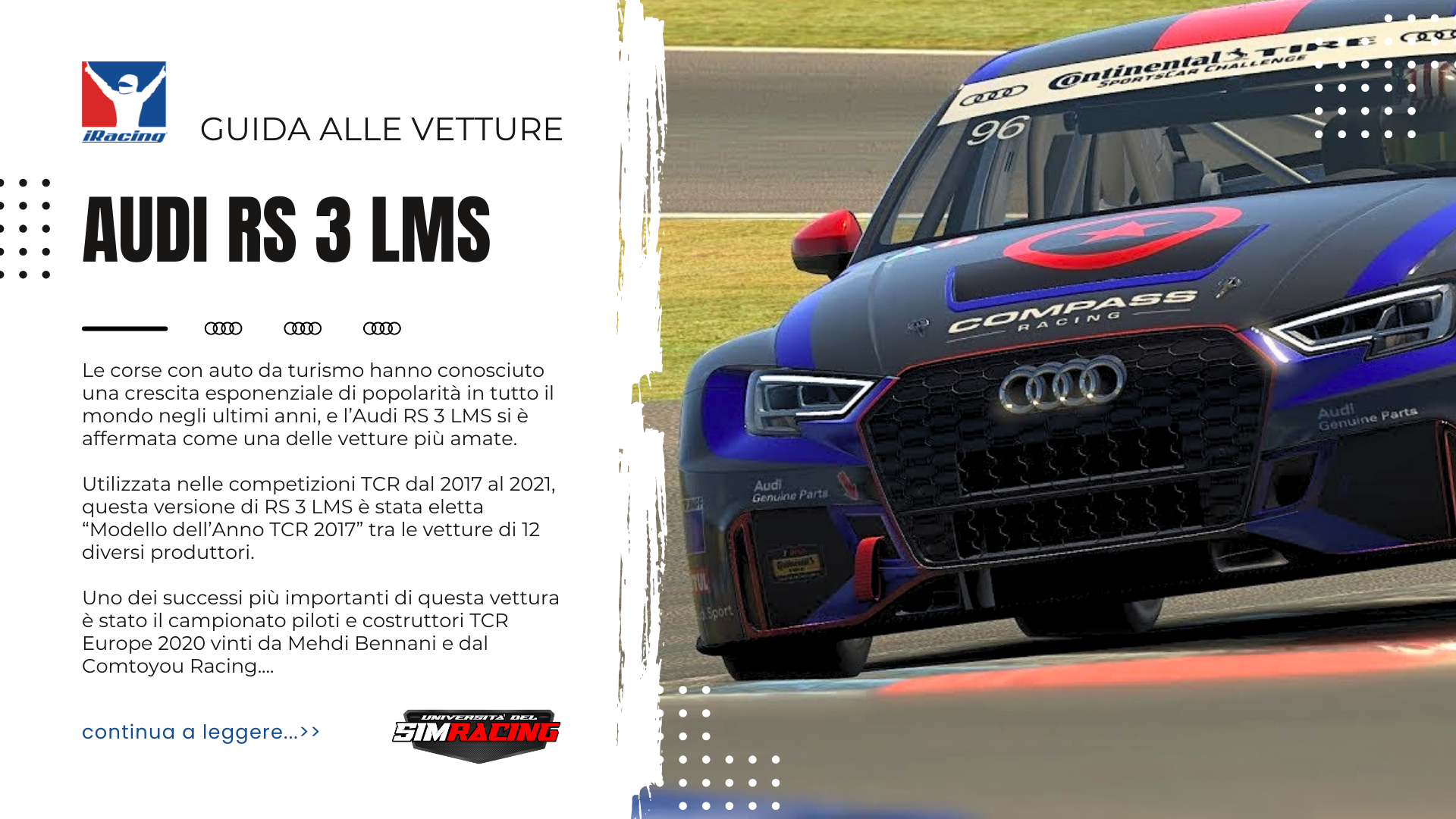 Audi RS 3 LMS su iRacing: La Guida per Iniziare